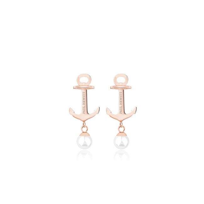 Paul Hewitt Stud Earrings Anchor Pearl IP Rose Pearl - PH-ER-ND-R-P