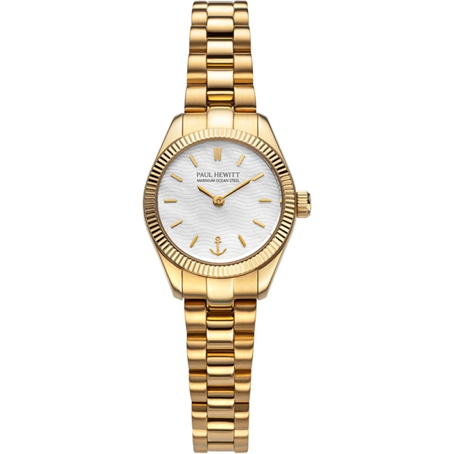 Paul Hewitt Petit Soleil Round Marinium Ocean Steel Ø 25 Goldig / Weiss - PH-W-1180