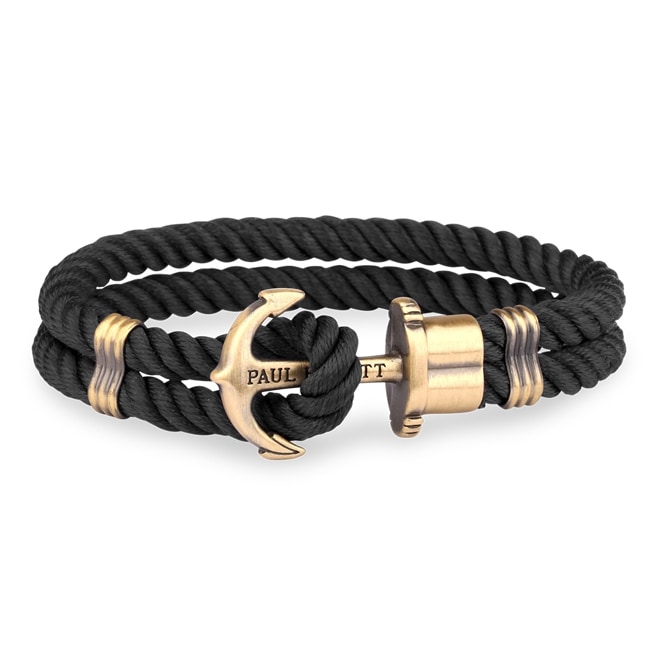 Paul Hewitt Phrep Brass Anchor Bracelet Nylon Black - PH-PH-N-B