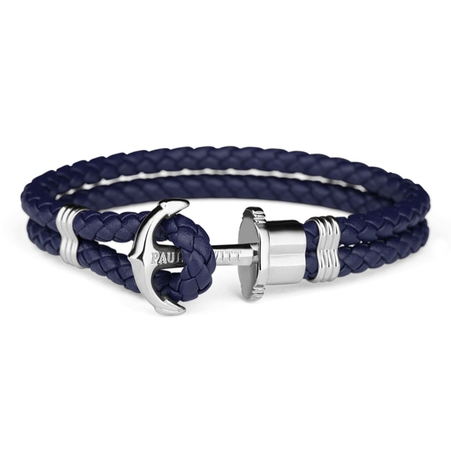 Paul Hewitt Phrep Silver Anchor Bracelet Leather Navy Blue Paul Hewitt Phrep Silver Anchor Bracelet Leather Navy Blue - PH-PH-L-S-N