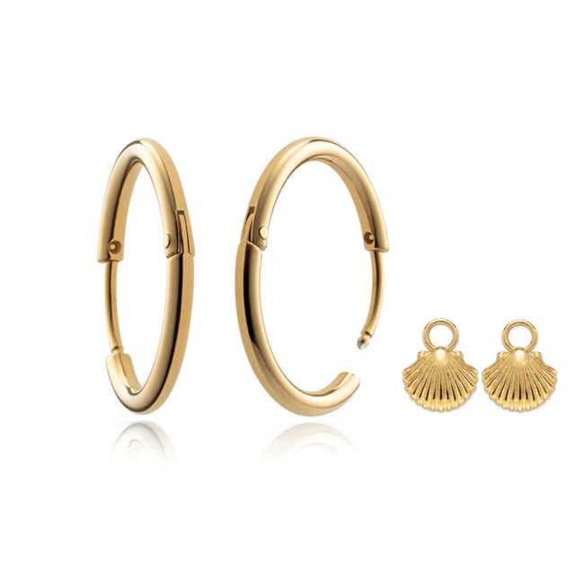 Paul Hewitt Jewellery Set Scallop Marinium Ocean Steel Gold - PH-SET-9