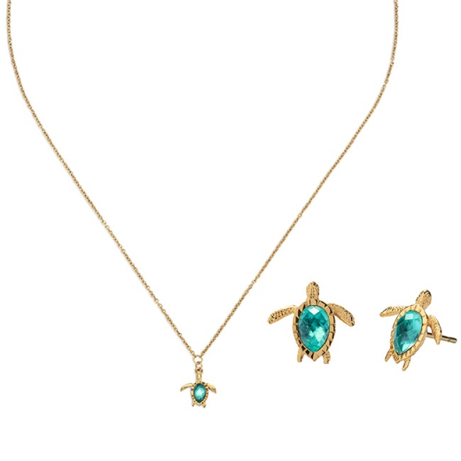 Paul Hewitt Ensemble de bijoux Turtle Cyan Marinium Ocean Steel Doré - PH-SET-0665