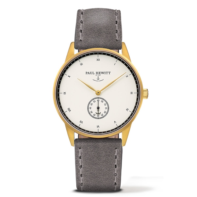 Paul Hewitt Signature Line White Ocean IP Gold Leather Navy Blue Ø 38 - PH-M1-G-W-13