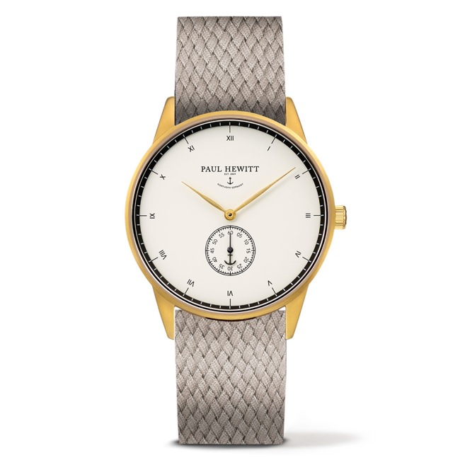 Paul Hewitt Signature Line White Ocean IP Gold Perlon Hazelnut Ø 38 - PH-M1-G-W-25