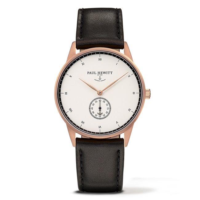 Paul Hewitt Signature Line White Ocean IP Rose Leather Black Ø 38 - PH-M1-R-W-2