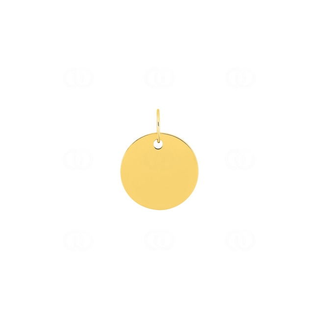 Engravable Pendant 375/9 K Yellow Gold round Ø 15mm - 660029