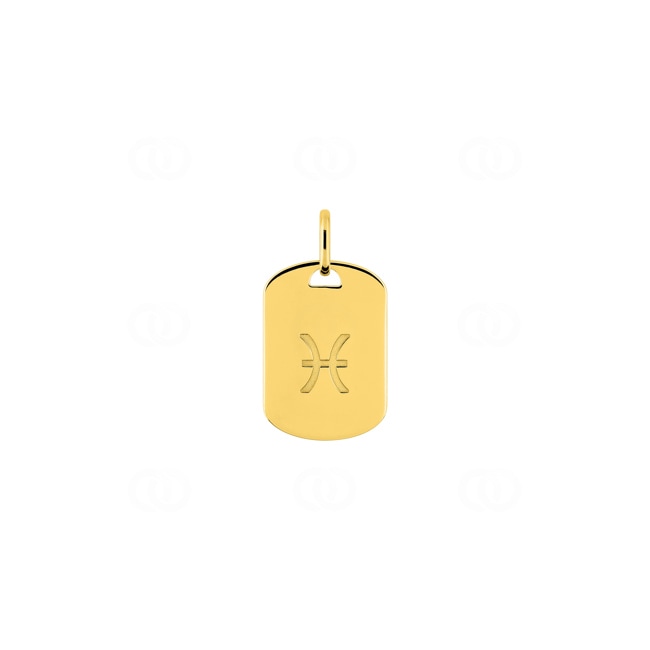 Plaquette or jaune 375/9 ct Signe du zodiaque poisson - 397596.00