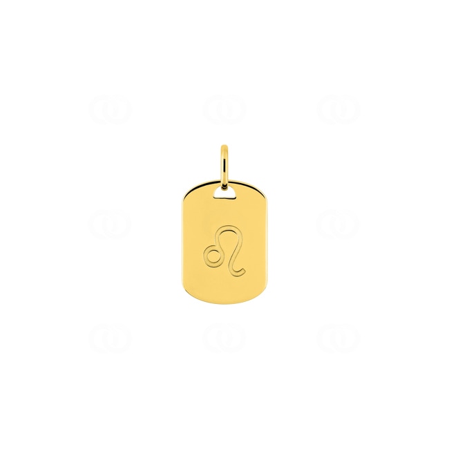 Plaquette or jaune 375/9 ct Signe du zodiaque lion - 397589.00