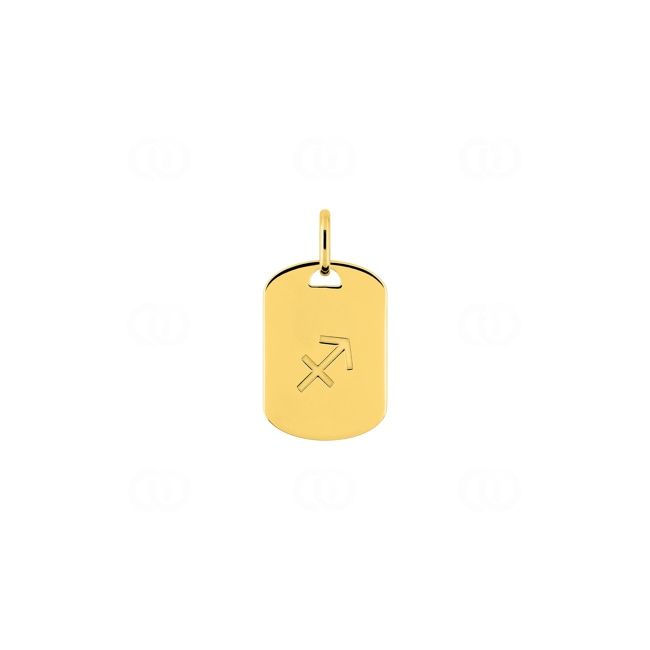 Plaquette or jaune 375/9 ct Signe du zodiaque sagittaire - 397593.00