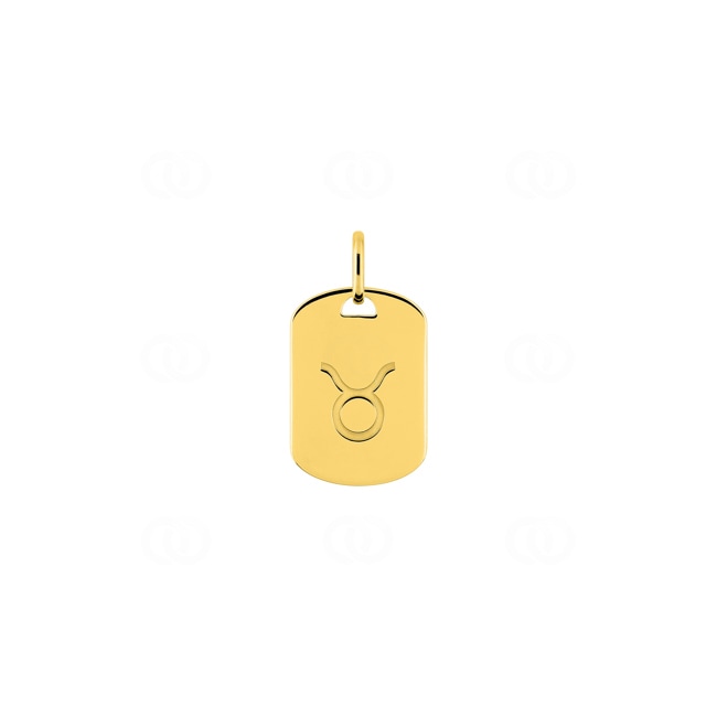 Engravable Pendant 375/9 K Yellow Gold Astrological Sign of Taurus - 397586.00