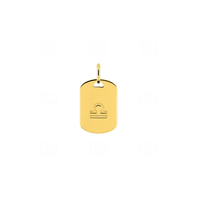 Plakette 375/9 K Gelbgold Sternzeichen Waage - 397591.00