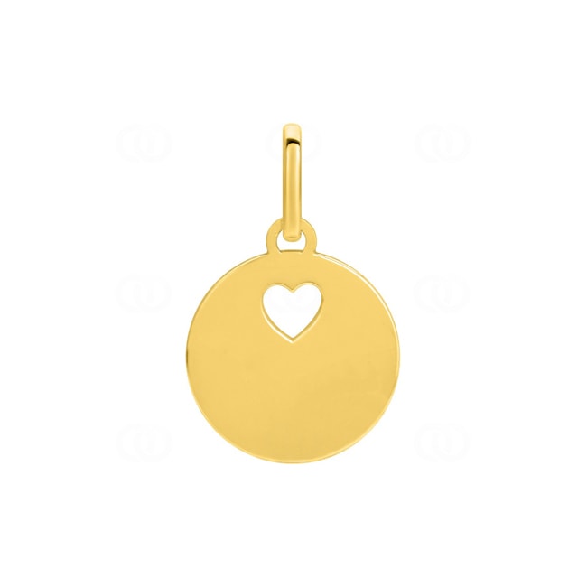 Plakette 750/18 K Gelbgold Herz Ø 12mm - P148
