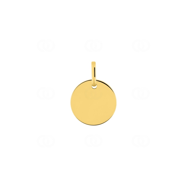 Engravable Pendant 750/18 K Yellow Gold Ø 15mm - V6