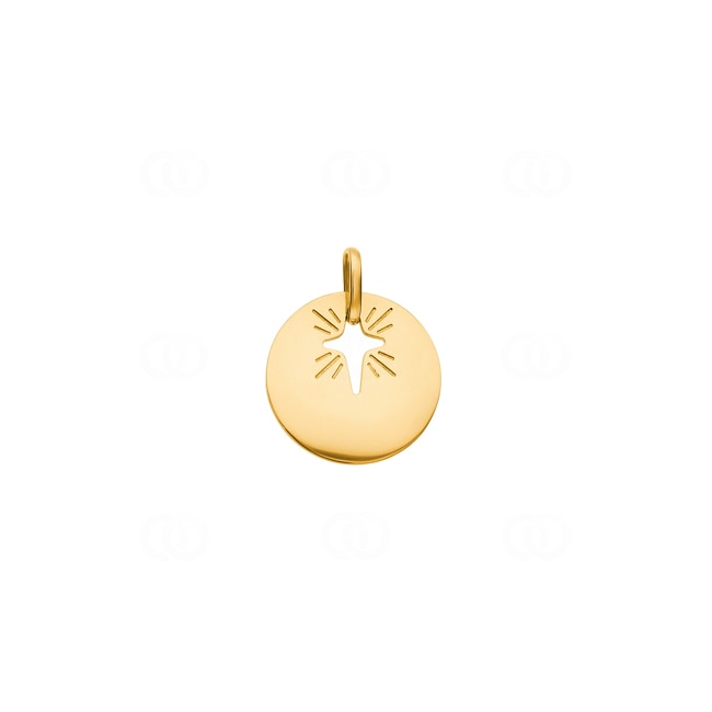 Plakette 750/18 K Gelbgold Ø 15mm, Kreuz - P144