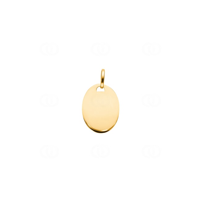 Engravable Pendant 750/18 K Yellow Gold oval 11x15mm - T8