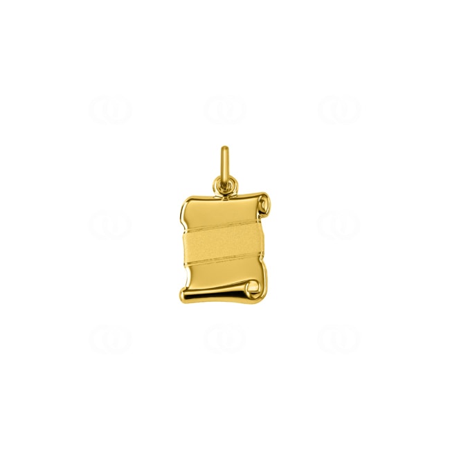 Engravable Pendant 750/18 K Yellow Gold Parchment 20mm - AY2001