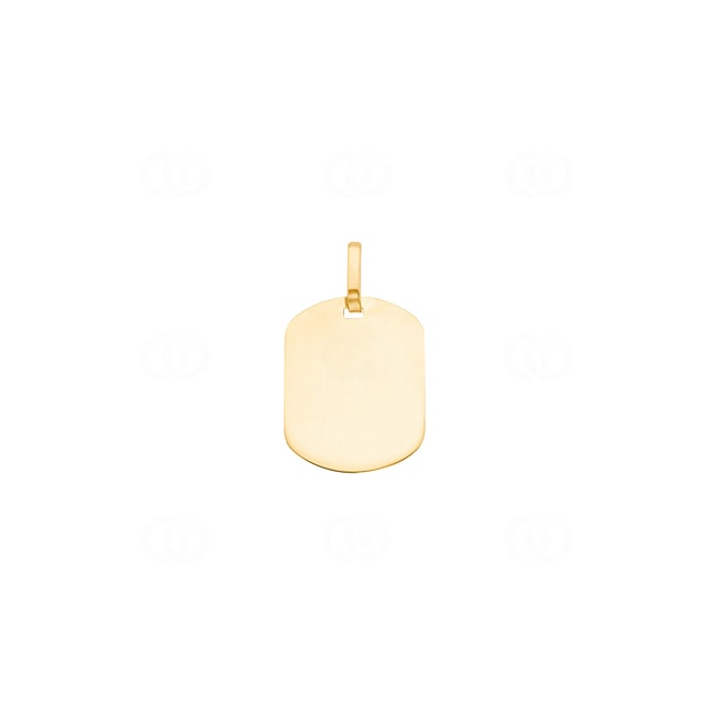 Plakette 750/18 K Gelbgold tonneau 14x19mm - T3