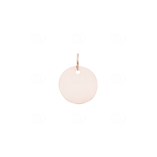 Engravable Pendant 750/18 K Rose Gold round Ø 15mm - V7R