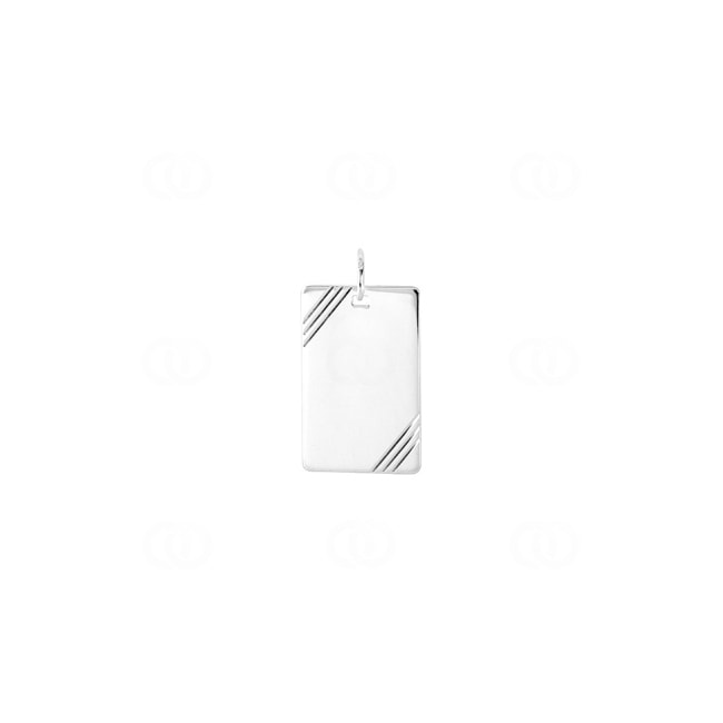 Plakette 925 Silber rhodiniert 15x24mm - 336219