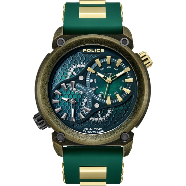 Police Boa Dual Time Doré / Vert - PEWGM0071801