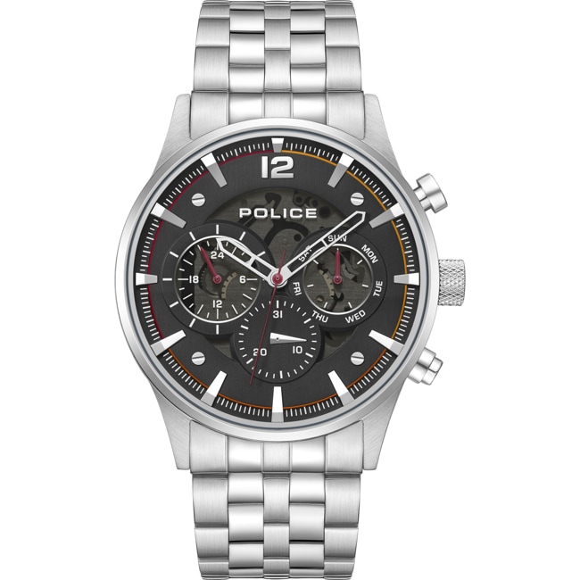 Police Driver II Day Date Argenté / Anthrazite - PEWGK0040205