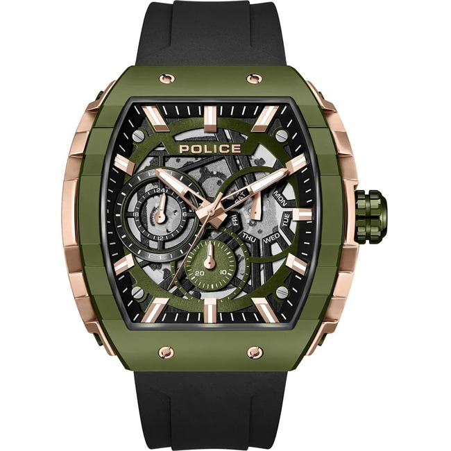 Police Flash Day Date Rose & Green / Black - PEWGQ0063003