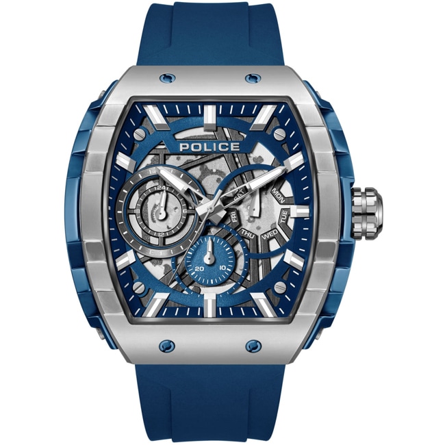 Police Flash Day Date Silvery / Blue - PEWGQ0063002