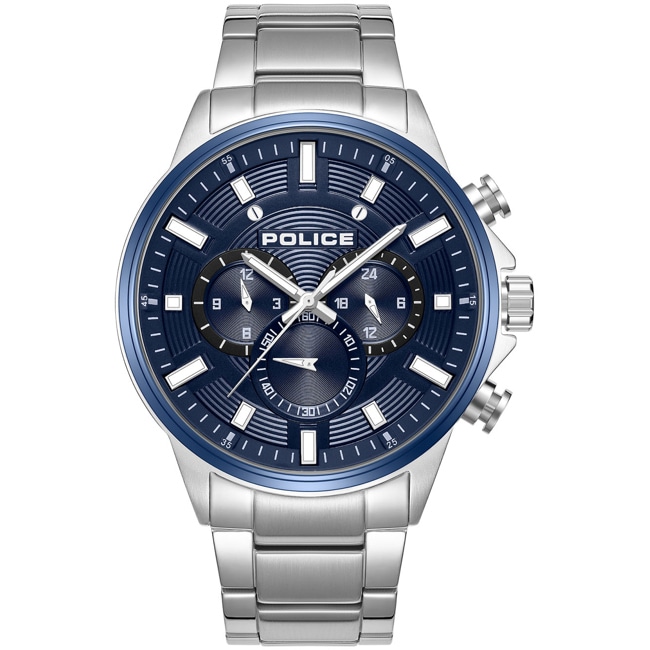 Police Kismet Day-Date Silvery / Blue - PEWJK2195140M