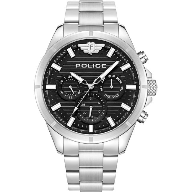 Police Malawi Day Date Silver / Black - PEWJK2227806