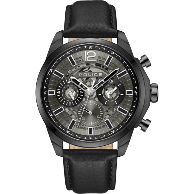 Police Menelik Day-Date Schwarz - PEWJF0004303