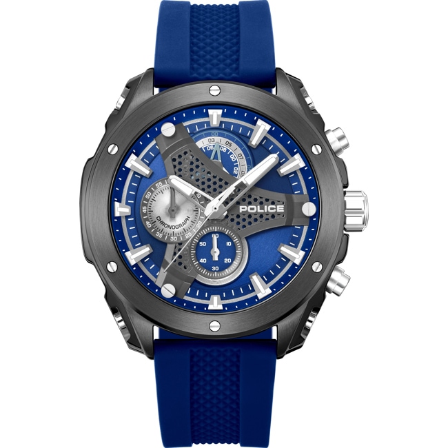 Police Wyvern Chronograph Grau / Blau - PEWGO0093002