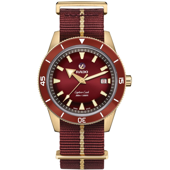 Rado Captain Cook XL Automatik Bronze / Nato rot Rado Captain Cook XL Automatik Bronze / Nato rot - R32504407