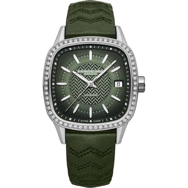 Raymond Weil Freelancer Square Automatik Diamonds Grün - 2490-SCS-52051