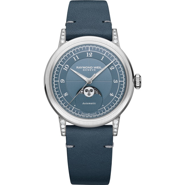 Raymond Weil Millesime Moon Phase Diamonds Jeansblau Ø 35mm - 2145-SCS-05511