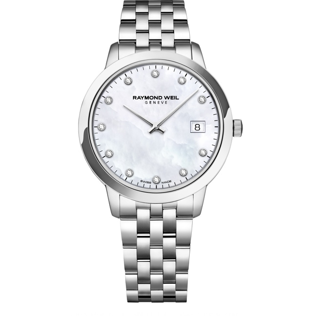 Raymond Weil Toccata Diamond Argent / nacre blanche Ø 34mm - 5385-ST-97081