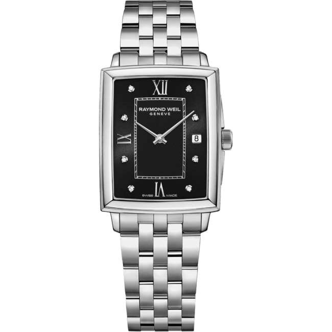 Raymond Weil Toccata Square Diamond Silbrig / Schwarz - 5925-ST-00295