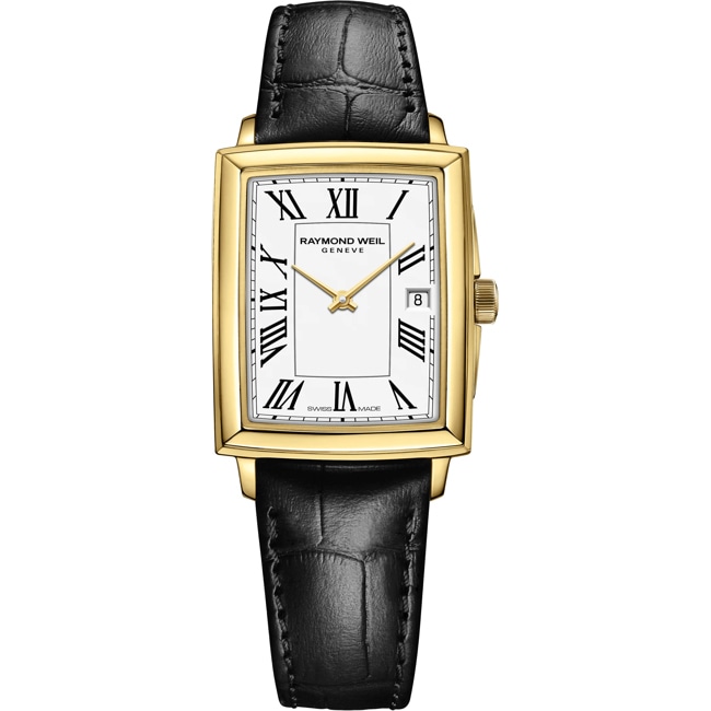 Raymond Weil Toccata Square Doré / Cuir noir - 5925-PC-00300