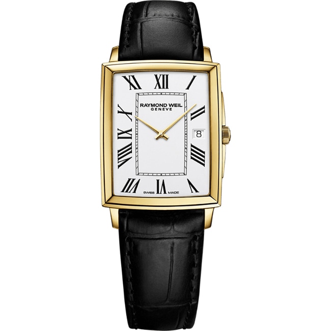 Raymond Weil Toccata Square Doré / Cuir noir - 5425-PC-00300