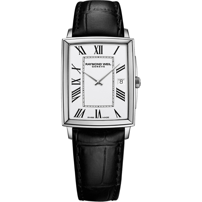 Raymond Weil Toccata Square Argenté / Cuir noir - 5425-STC-00300
