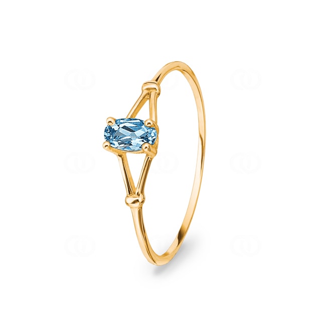 Ring 375/9 K Yellow Gold with Blue Topaz - 193019.T0