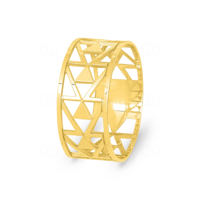 Bague or jaune 375/9 ct avec motif triangulaire - 9K11413