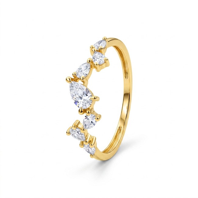 Ring 375/9 K Yellow Gold with Lab Grown Diamonds 0.49 ct - 9KLGD152Y