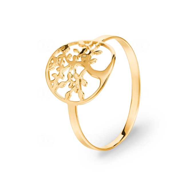 Ring 375/9 K Gelbgold mit Lebensbaum - 9K11206