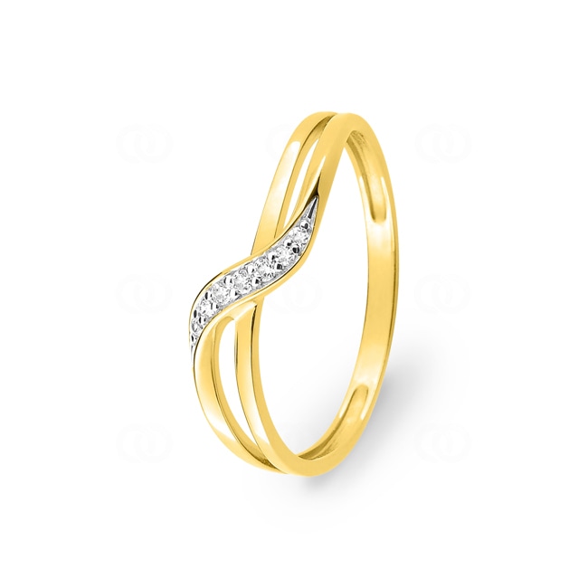 Bague or jaune 375/9 ct avec zircones - 197027.Z3