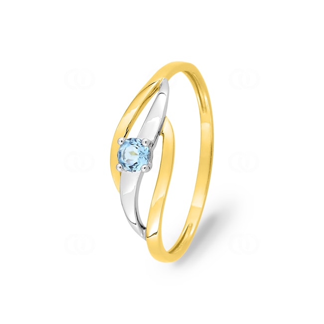 Ring 375/9 K Gelbgold rhodiniert mit Blautopas - 09FK27BT