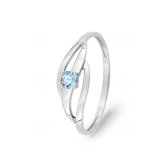 Ring 375/9 K White Gold with Blue Topaz - 09FK27GT