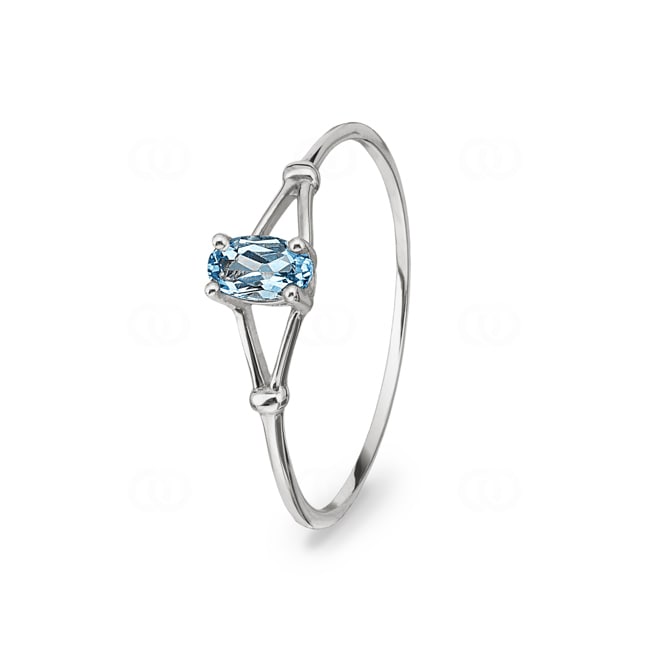 Ring 375/9 K White Gold with Blue Topaz - 193019.T1