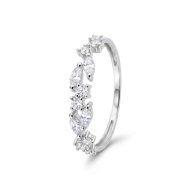 Ring 375/9 K White Gold with Lab Grown Diamonds 0.47 ct - 9KLGD153W