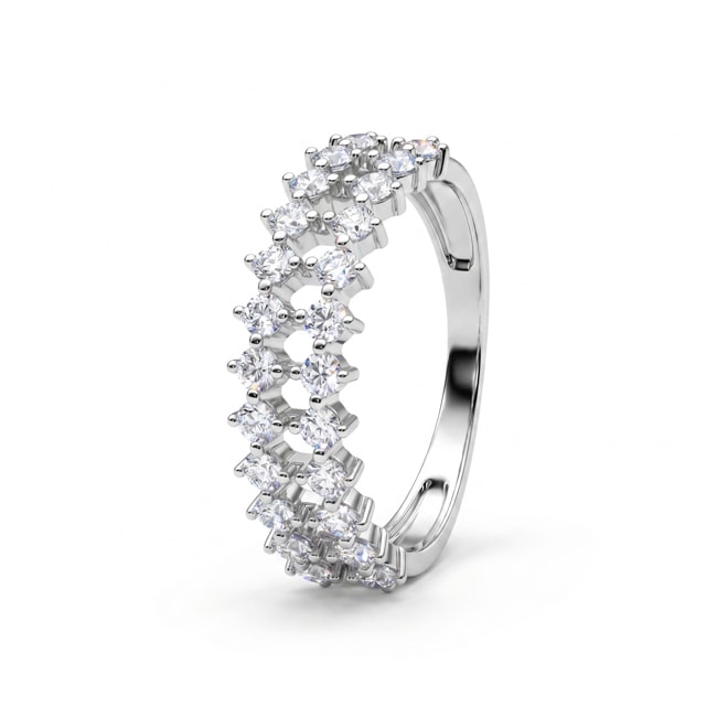 Bague or gris 375/9 ct avec diamants de laboratoire 0.80 ct - 9KLGD157W
