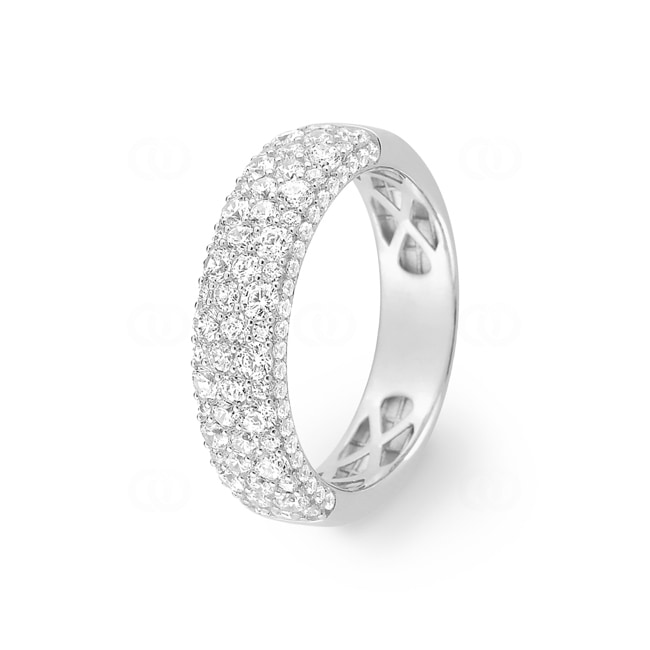 Bague or gris 375/9 ct avec zircones pavé Bague or gris 375/9 ct avec zircones pavé - 09SA743GZ